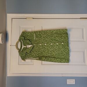 Soma Intimates Cool Nights Dotted Tropic Lush Green PJ Set - Size L